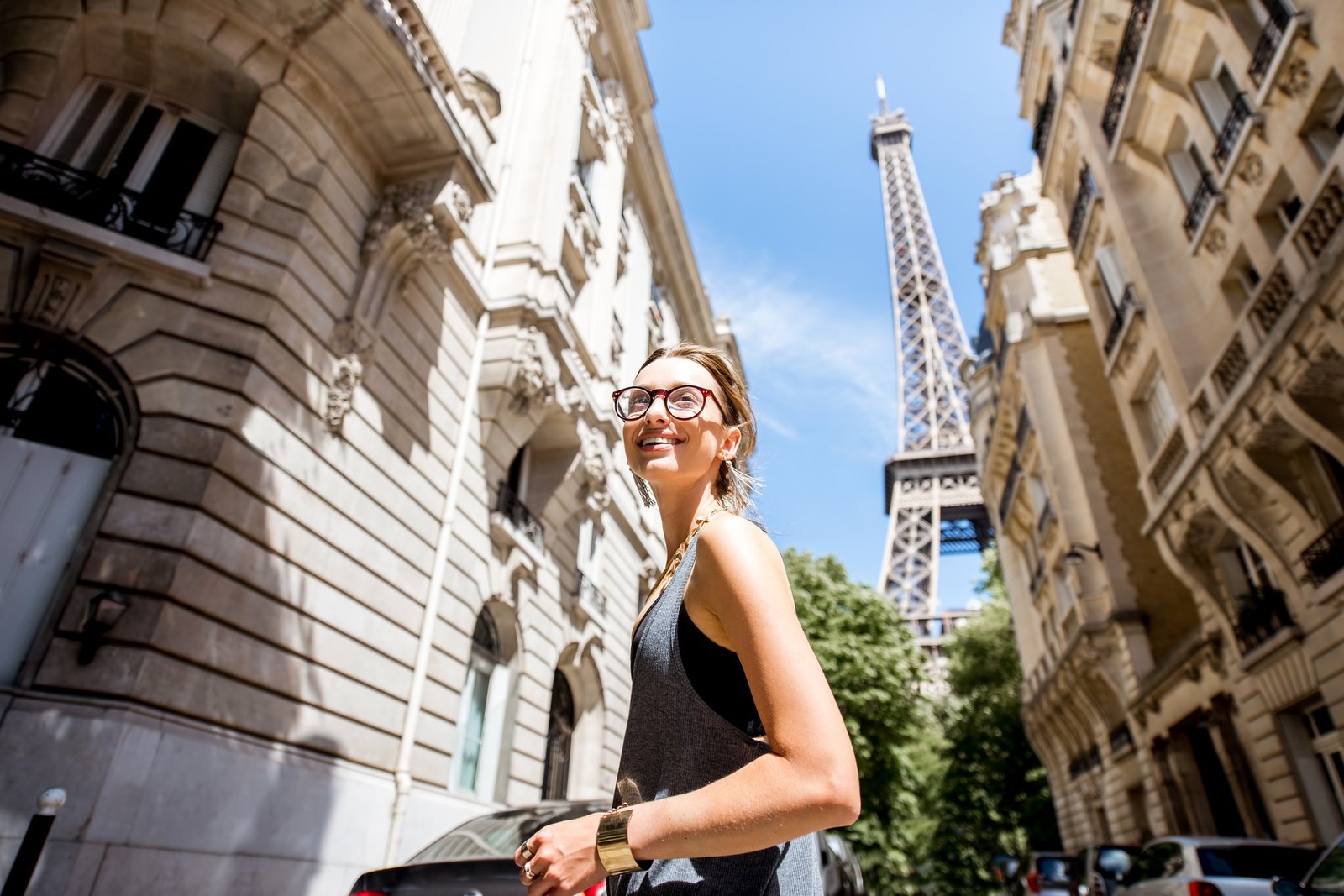 Woman walking in Paris